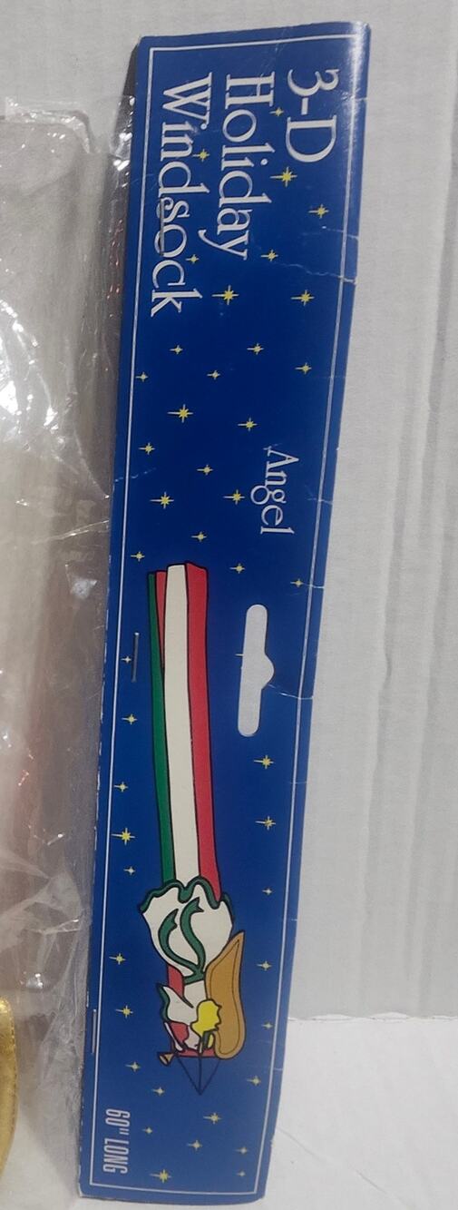 Vintage NCE 3-D Angel Holiday Windsock 60" Christmas Decor NOS